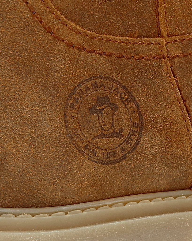 Bambina botas de piel con forro interior de pelo. cuero