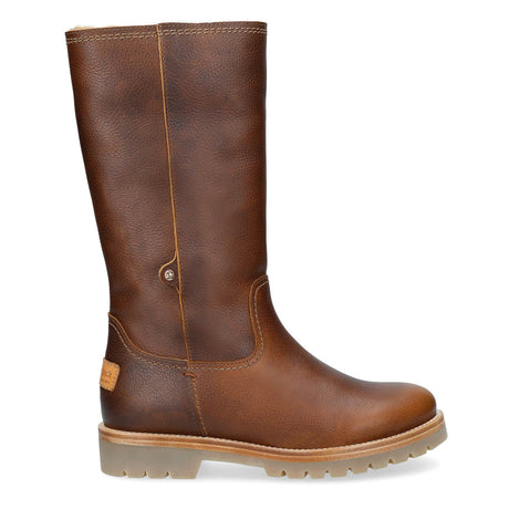 Bambina botas de piel con forro interior de pelo. cuero