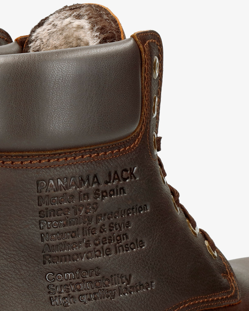 Cody botas de piel con forro interior de pelo. castaño