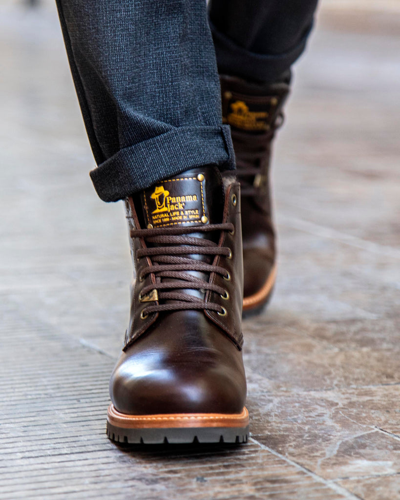 Emery Igloo botines de piel con forro interior de pelo natural. marron