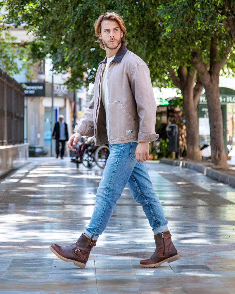 Faust botas de piel con forro interior de pelo. cuero