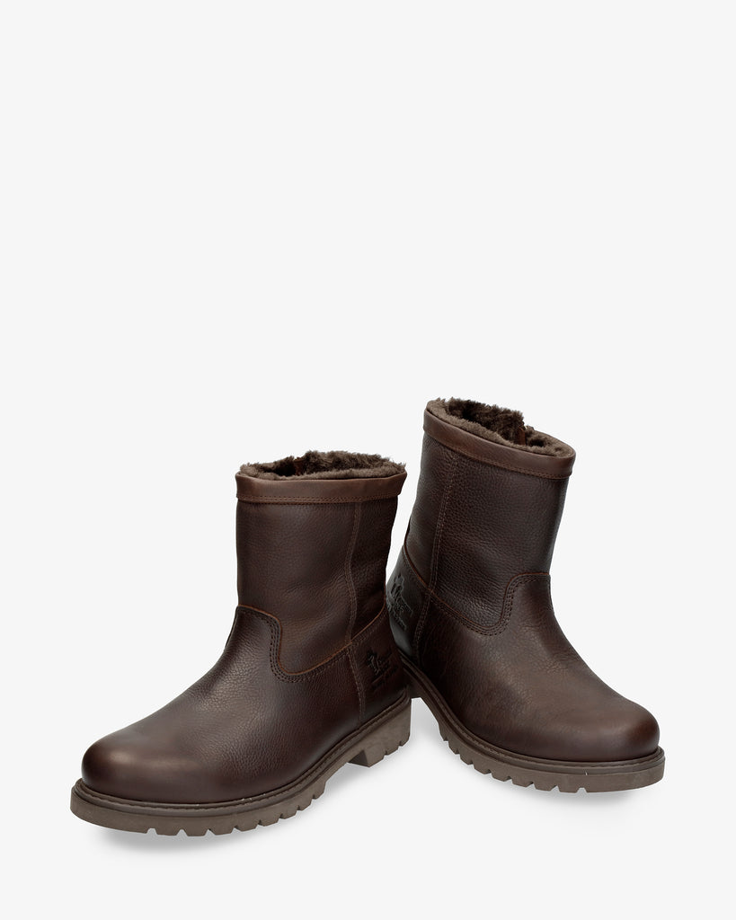 Fedro botas de piel con forro interior de pelo. marron
