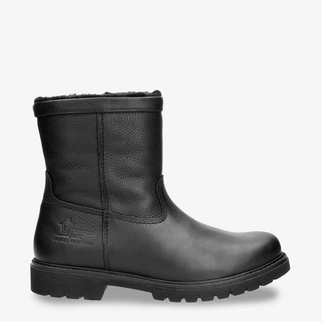 Fedro botas de piel con forro interior de pelo. negro