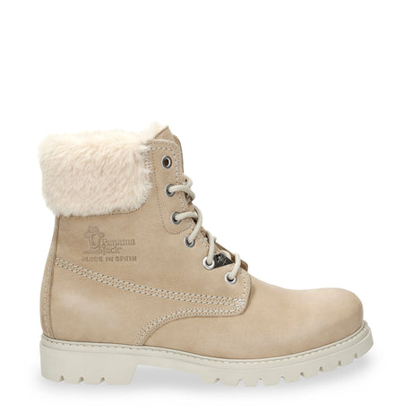 Felicia botas de piel con forro interior de pelo. crudo