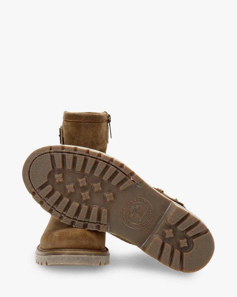 Felina botas de piel con forro interior de piel. marron