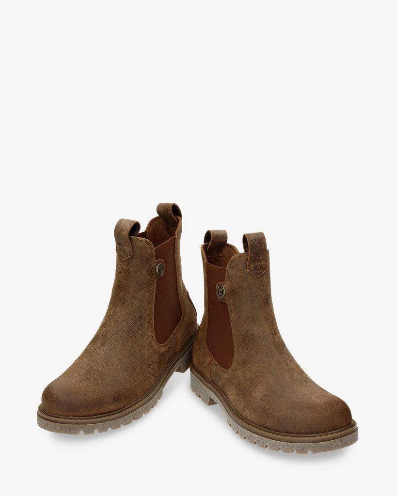 Francesca botas de piel con forro interior de piel. marron