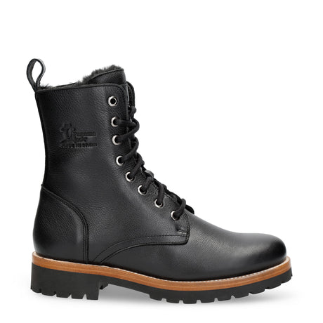 Frisia botas de piel con forro interior de pelo. negro