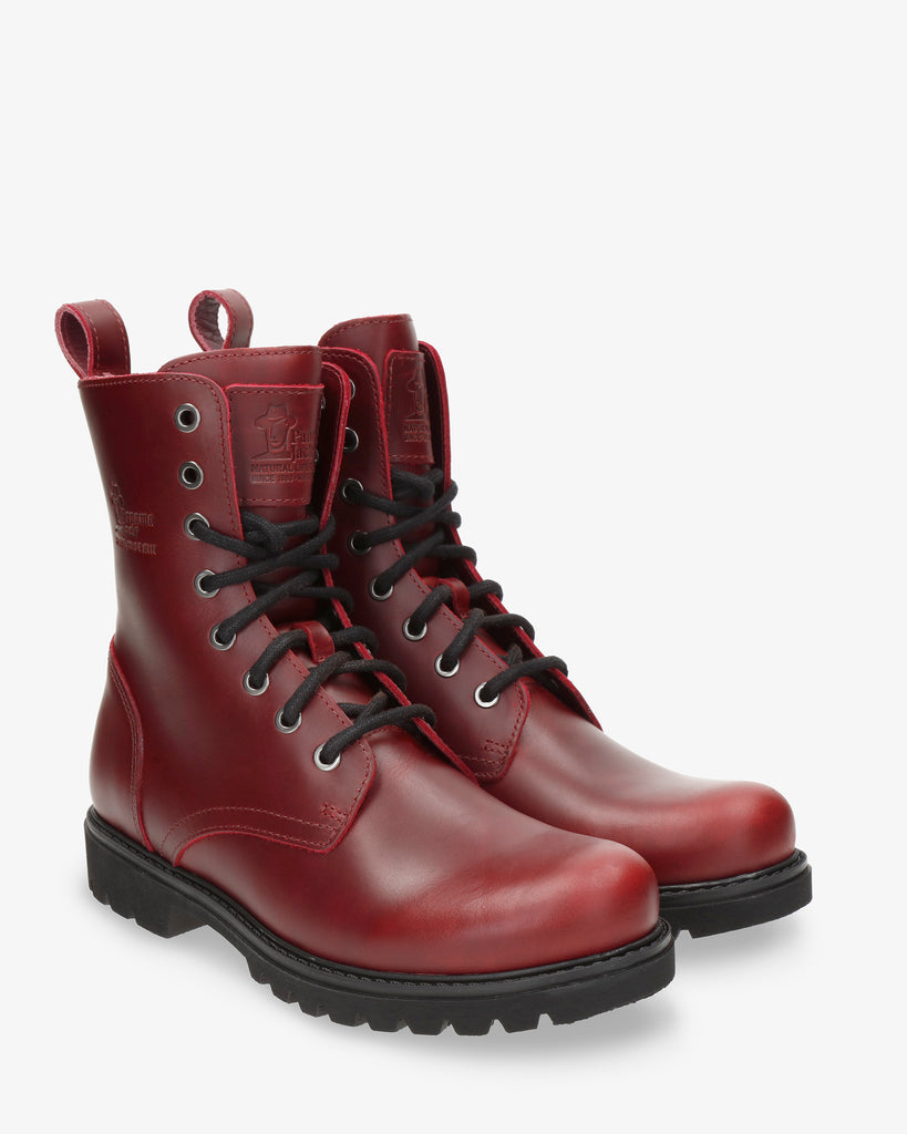 Frisia botas de piel con forro interior de piel. rojo