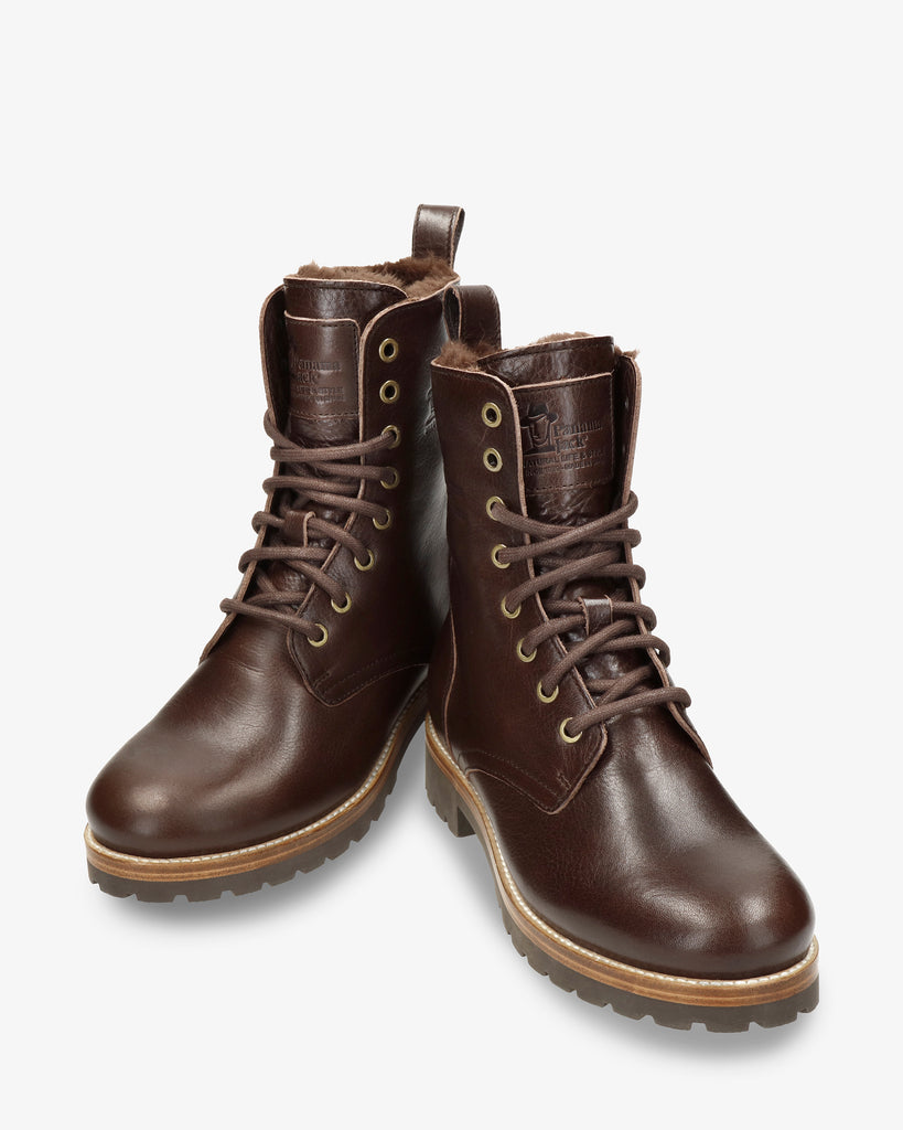 Frisia botas de piel con forro interior de pelo. marron