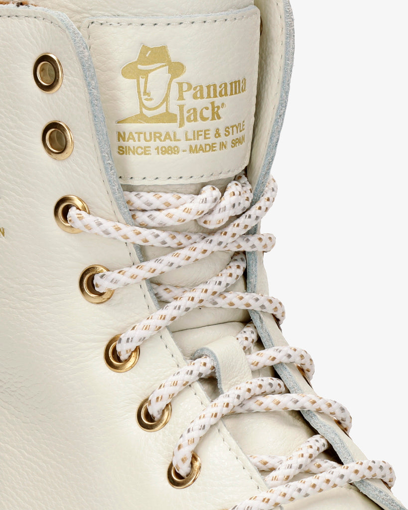 Frisia botas de piel con forro interior de pelo. blanco