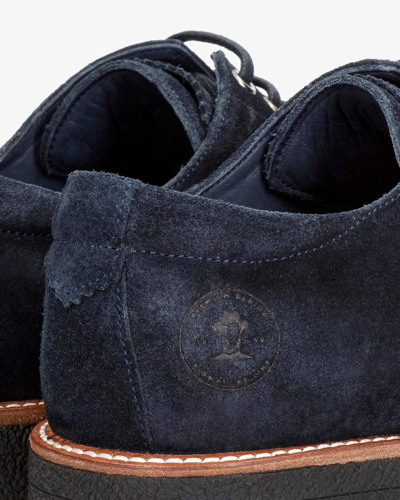 Gante zapatos de piel con forro interior de piel. marino