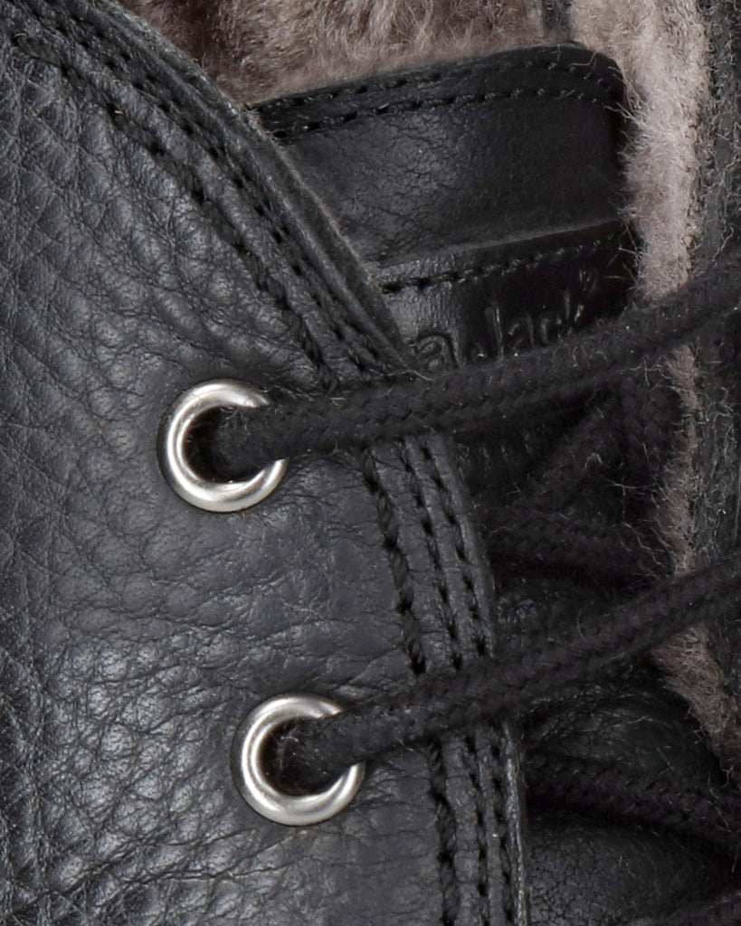 Gareth Igloo botín de piel con forro interior de pelo natural. negro