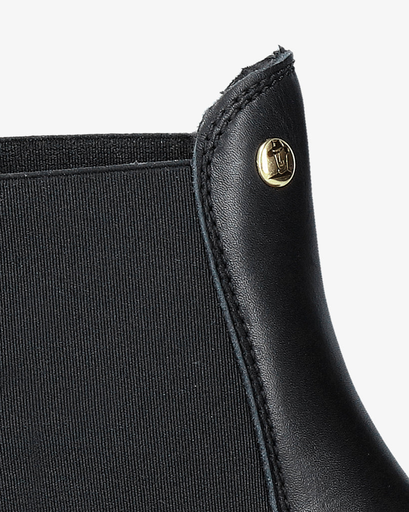 Gillian Igloo Trav botines de piel con forro interior de pelo natural. negro