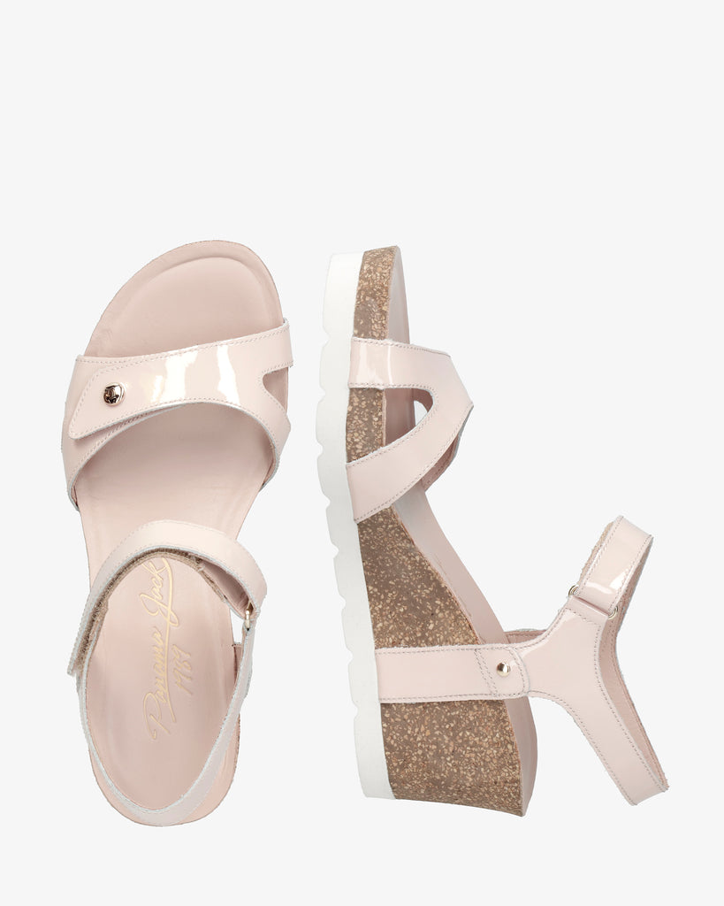 Julia sandalias de piel con forro interior de piel. rosa