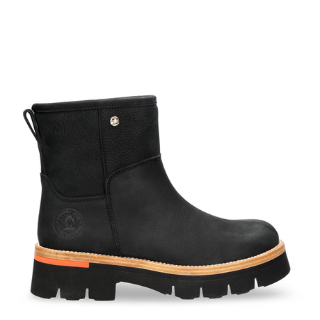 Laia botas de piel con forro interior de pelo. negro