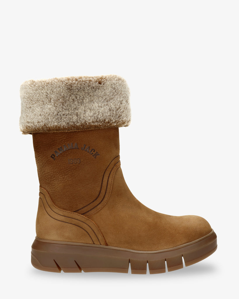 Neck botas de piel con forro interior de pelo. cuero