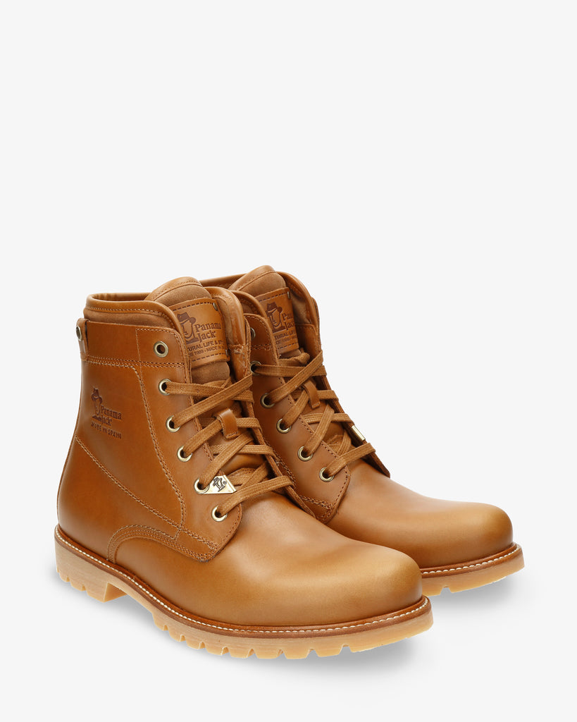 P03 Thunder botas de piel con forro interior de piel. camel