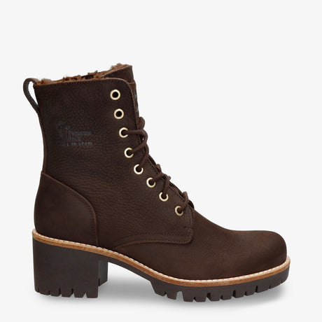 Padma botas de piel con forro interior de pelo. marron
