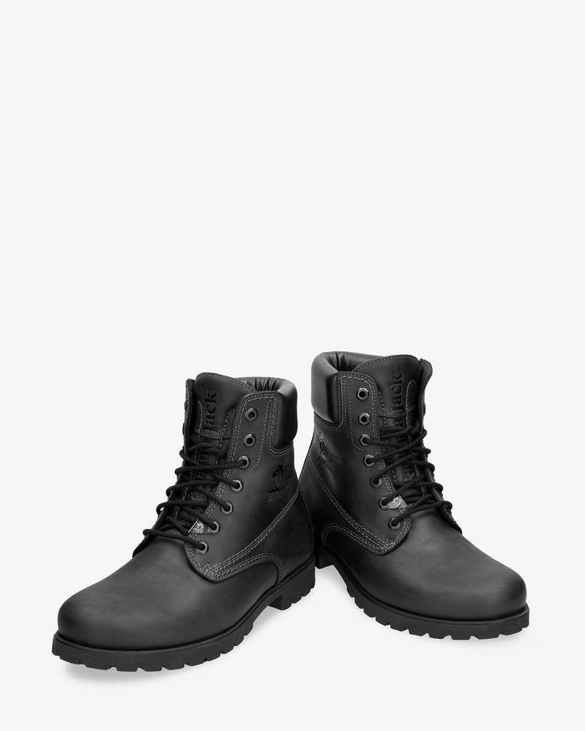 Panama 03 botas de piel con forro interior de piel. negro