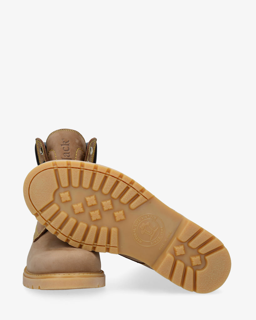 Panama 03 Wool botas de piel con forro interior de lana. avellana