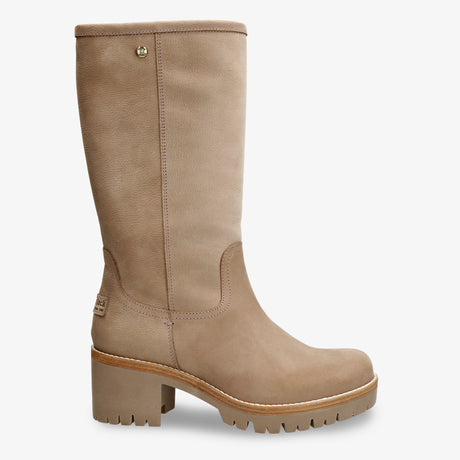 Patricia botas de piel con forro interior de pelo. taupe