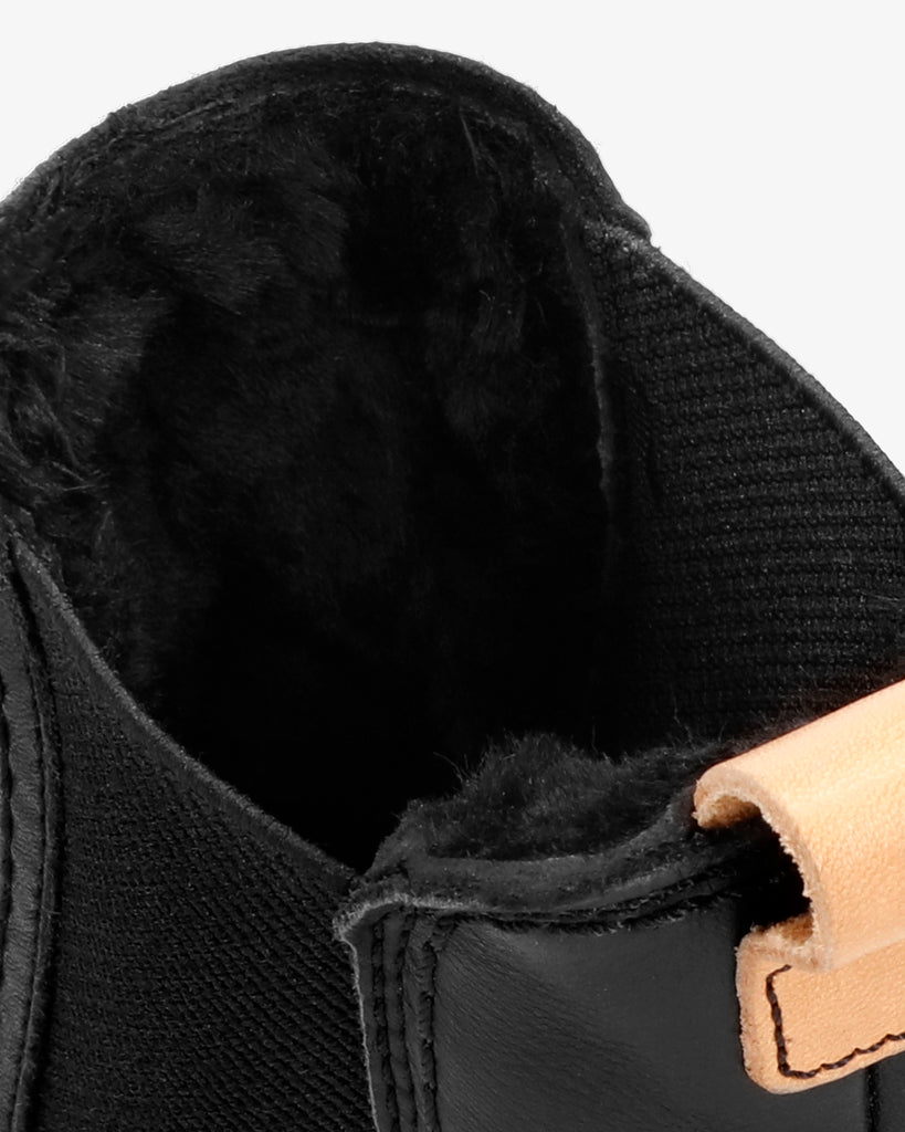 Pia Igloo Trav botines de piel con forro interior de pelo natural. negro