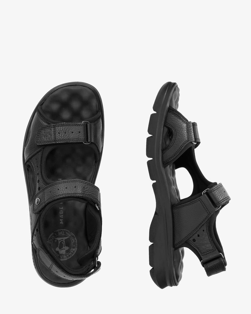 Salton sandalias de piel con forro interior de lycra. negro