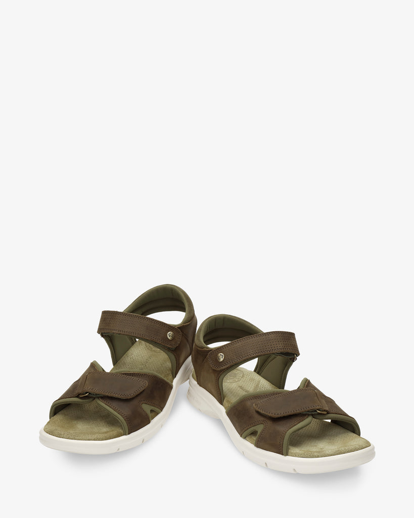 Sanders sandalias de piel con forro interior de lycra. kaki