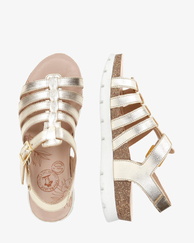 Sasha Shine sandalias de piel con forro interior de piel. oro