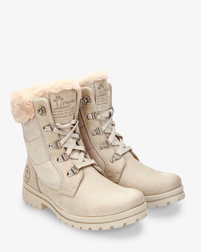 Tuscani botas de piel con forro interior de pelo. crudo