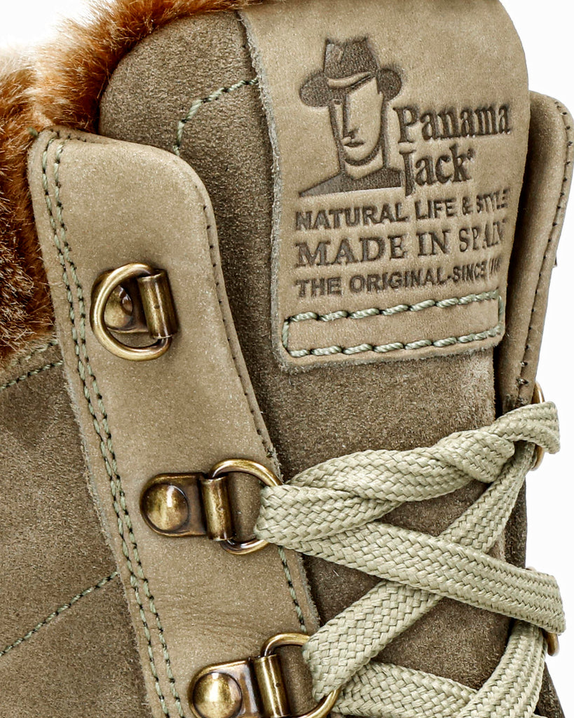 Tuscani botas de piel con forro interior de pelo. kaki