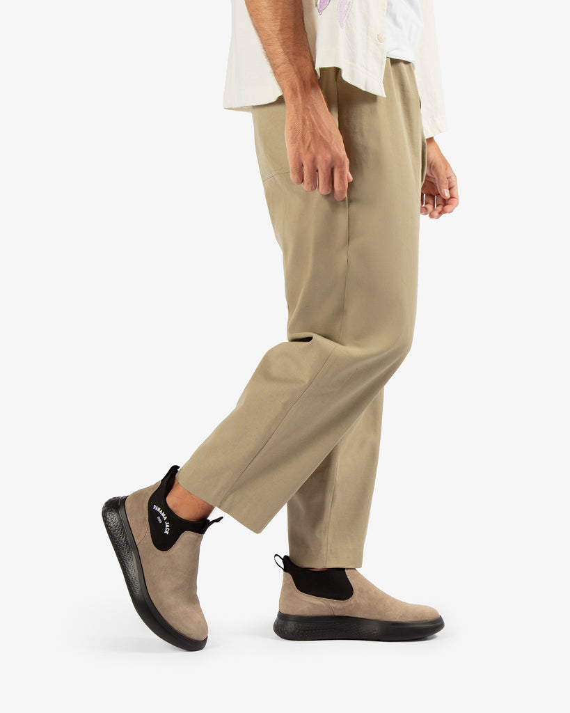 Yairo botín de piel con forro interior de lycra. taupe