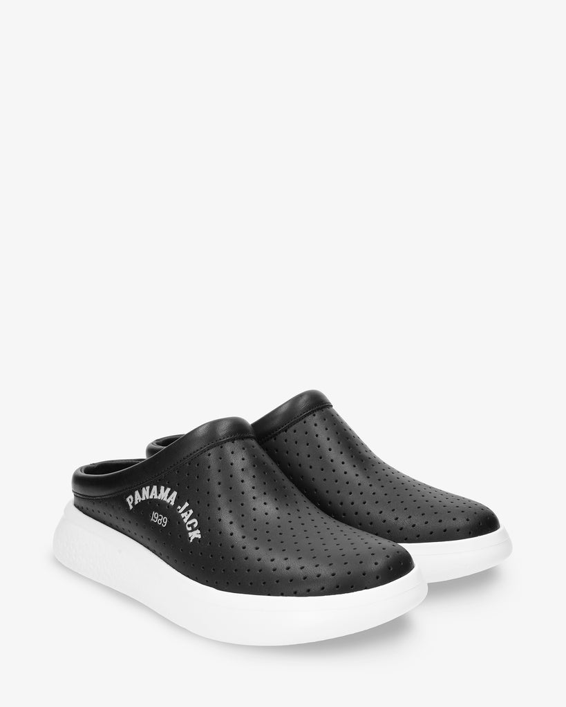 Yannick zueco de piel con forro interior de piel. negro