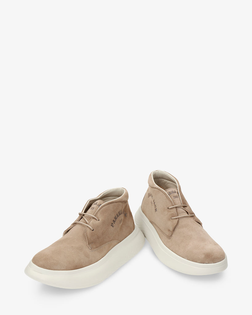 Yohana botín de piel con forro interior de piel. taupe