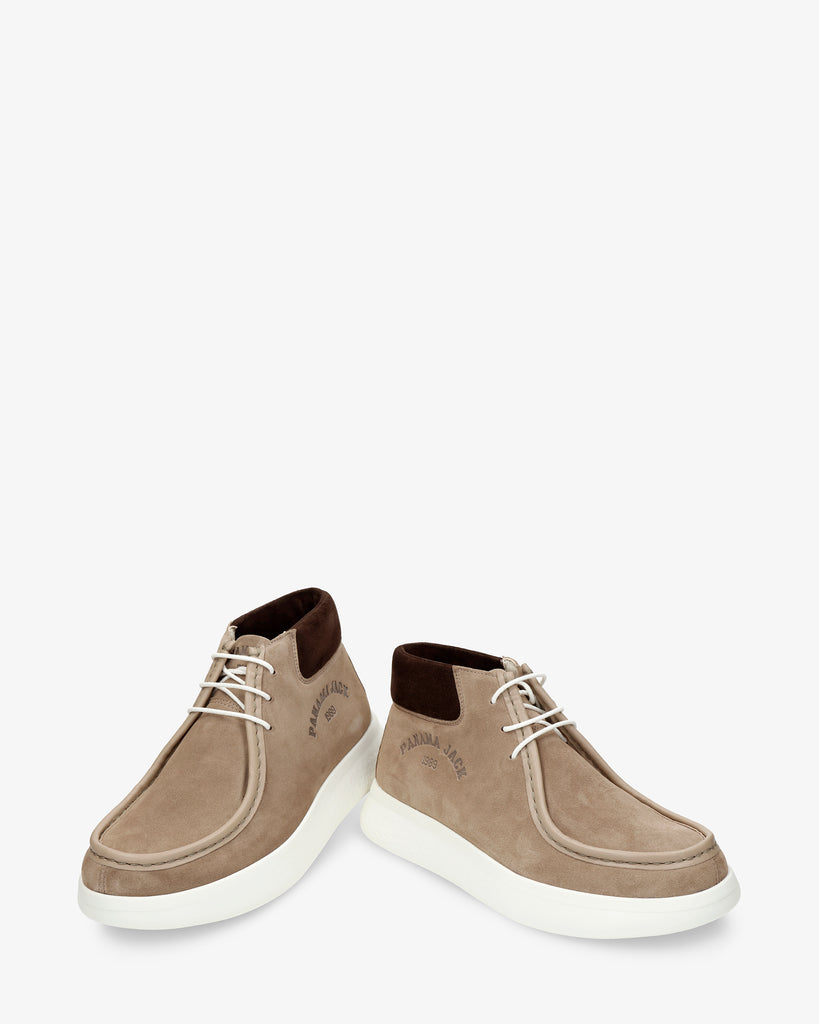 Yordan botín de piel con forro interior de piel. taupe